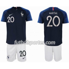 Camisetas Francia MARTIAL 20 2 star Niño Primera Equipacion Mundial 2018